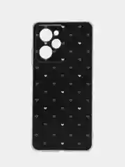 Черный чехол на Poco X5 Pro 5G / Сяоми Поко X5 Про 5G прозрачный, с рисунком, защита камеры