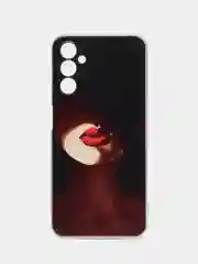 Фиолетовый чехол на Samsung Galaxy A14 4G / Галакси A14 4G прозрачный, с рисунком, защита камеры