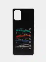 Хром чехол на Samsung Galaxy A71 4G / Самсунг А71 4G прозрачный, с рисунком, защита камеры