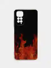 Оранжевый чехол на Redmi Note 11 4G Global/11S / Редми Ноут 11 Global/11S прозрачный, с рисунком