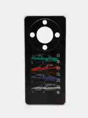 Хром силиконовый чехол на Honor X9A / Хонор X9A прозрачный, с рисунком, защита камеры