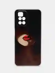 Фиолетовый чехол на Xiaomi Redmi 10 / Сяоми Редми 10 прозрачный, с рисунком, защита камеры