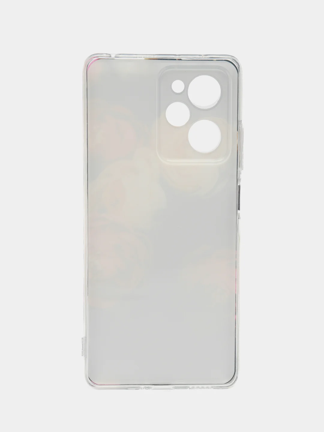 Кораллово-розовый чехол на Poco X5 Pro 5G / Сяоми Поко X5 Про 5G прозрачный, с рисунком, защита камеры