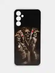 Оливковый чехол на Samsung Galaxy A14 4G / Галакси A14 4G прозрачный, с рисунком, защита камеры