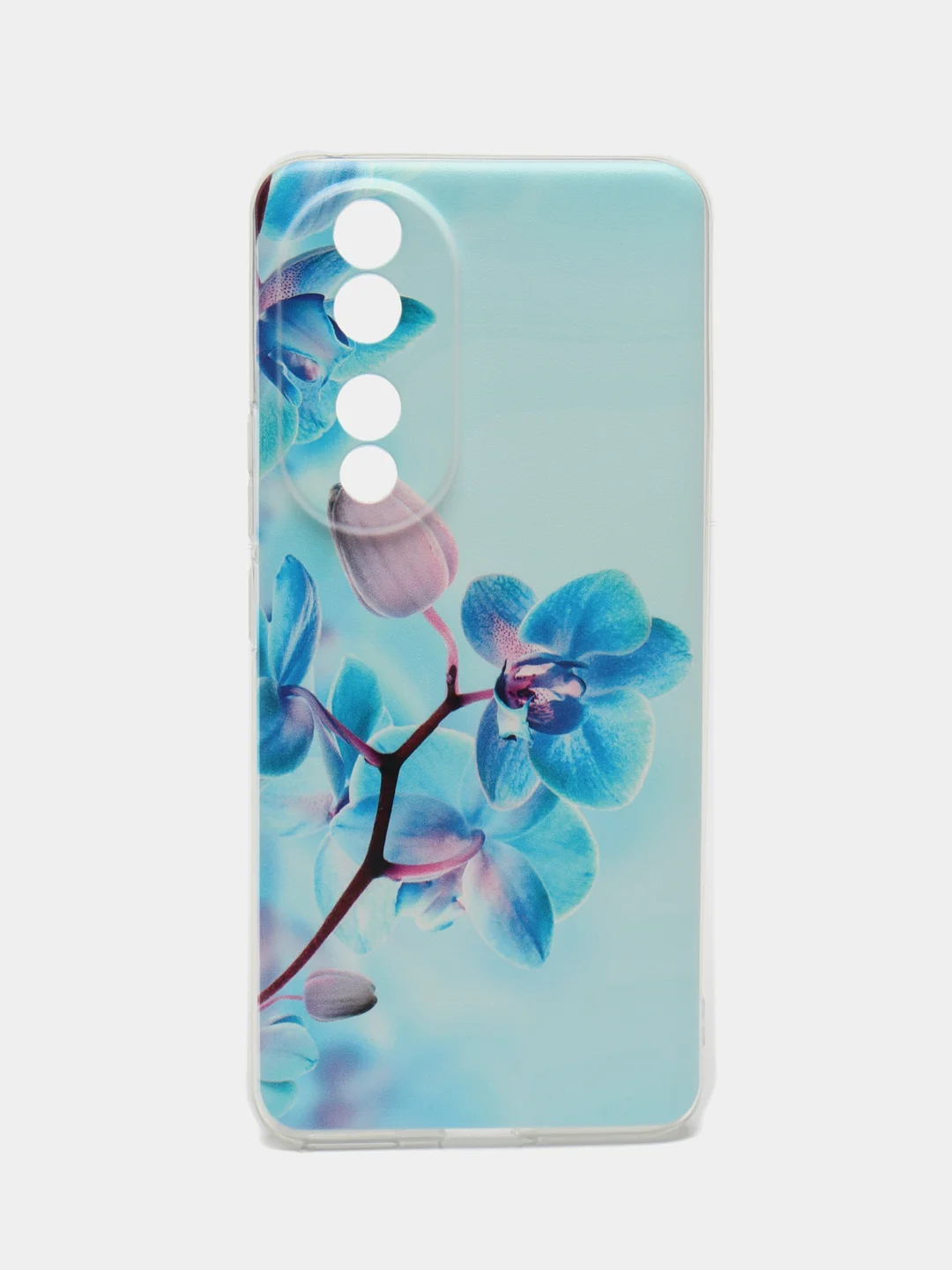 Лазурный силиконовый чехол на Honor 90 / Хонор 90 прозрачный, с рисунком, защита камеры
