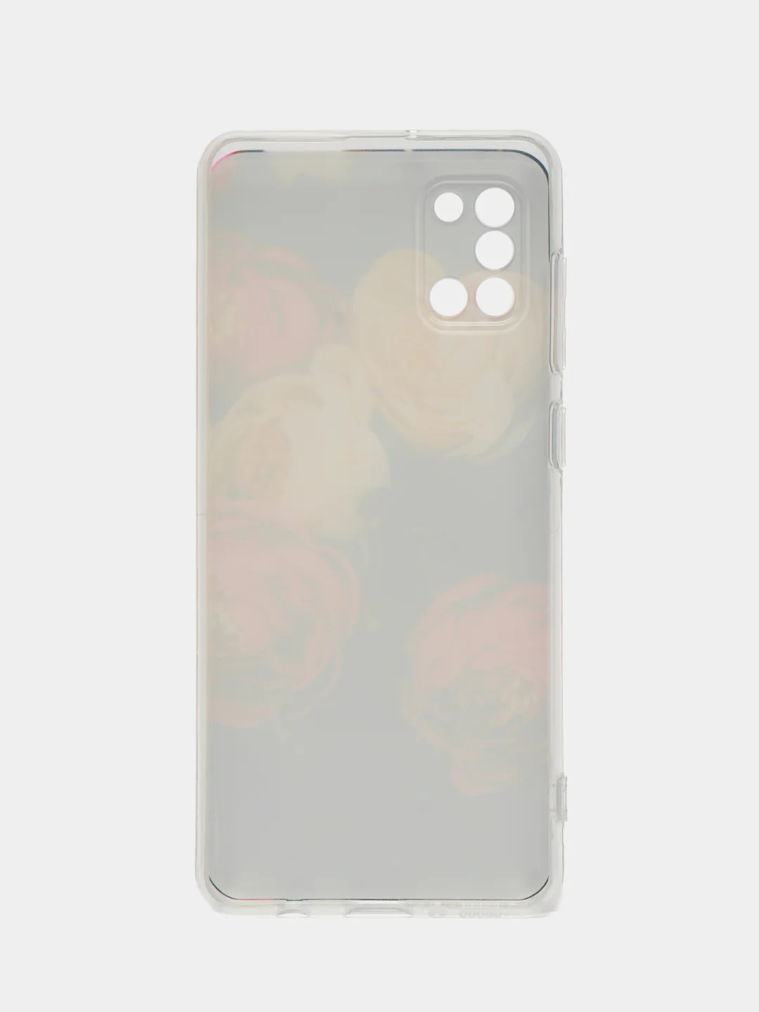 Кораллово-розовый чехол на Samsung Galaxy A31 / Самсунг А 31 прозрачный, с рисунком, защита камеры