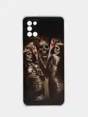 Оливковый чехол на Samsung Galaxy A31 / Самсунг А 31 прозрачный, с рисунком, защита камеры