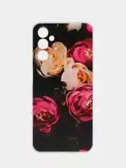 Кораллово-розовый чехол на Samsung Galaxy A14 4G / Галакси A14 4G прозрачный, с рисунком, защита камеры
