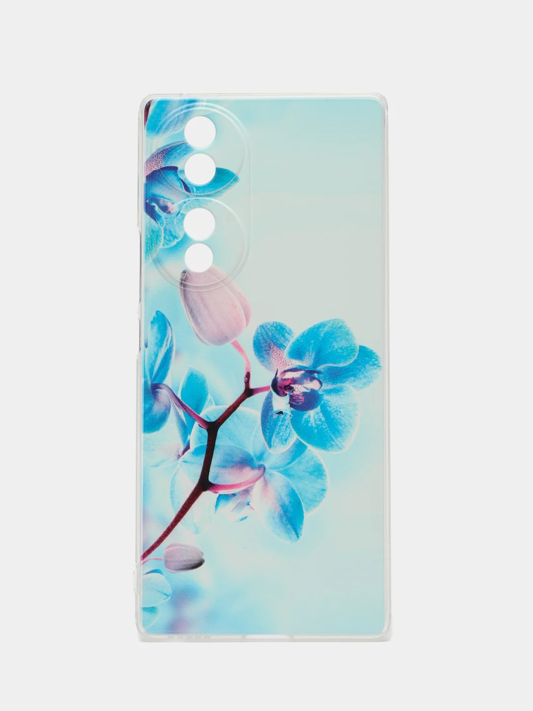 Лазурный силиконовый чехол на Honor 70 / Хонор 70 прозрачный, с рисунком, защита камеры