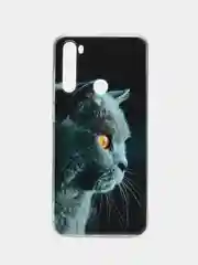 Тёмно-серый чехол на Xiaomi Redmi Note 8T / Сяоми Редми Нот 8T прозрачный, с рисунком, защита камеры