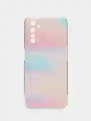 Пудровый силиконовый чехол на Realme 6 Pro / Реалми 6 Про прозрачный, с рисунком, защита камеры