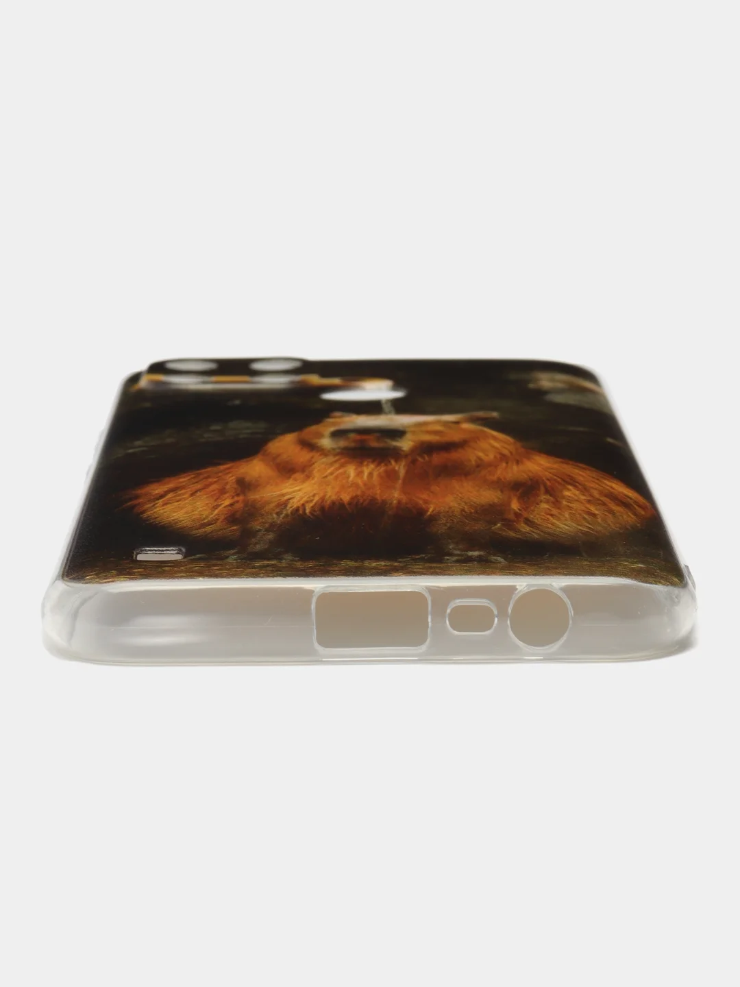 Коричневый чехол на Oppo Realme C21Y/C25Y / Реалми C21Y/C25Y прозрачный, с рисунком, защита камеры
