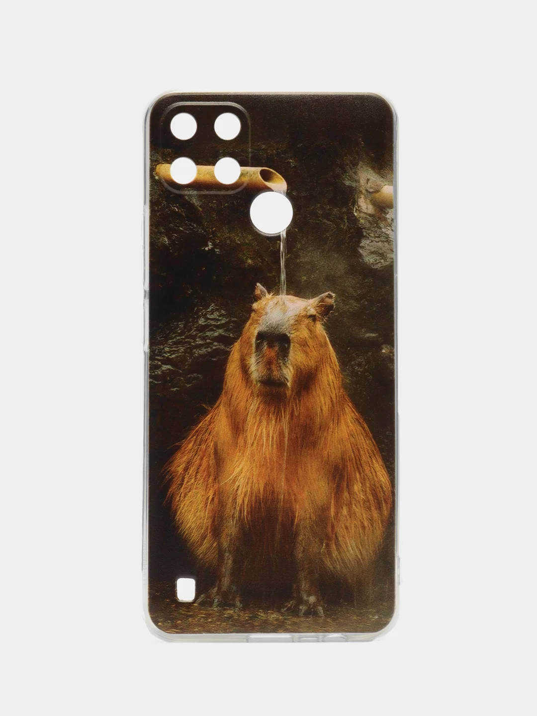 Коричневый чехол на Oppo Realme C21Y/C25Y / Реалми C21Y/C25Y прозрачный, с рисунком, защита камеры
