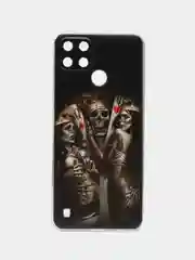 Оливковый чехол на Oppo Realme C21Y/C25Y / Реалми C21Y/C25Y прозрачный, с рисунком, защита камеры