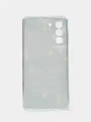 Серый чехол на Samsung Galaxy S21 FE 5G / Самсунг S21 FE прозрачный, с рисунком, защита камеры