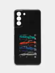 Хром чехол на Samsung Galaxy S21 FE 5G / Самсунг S21 FE прозрачный, с рисунком, защита камеры