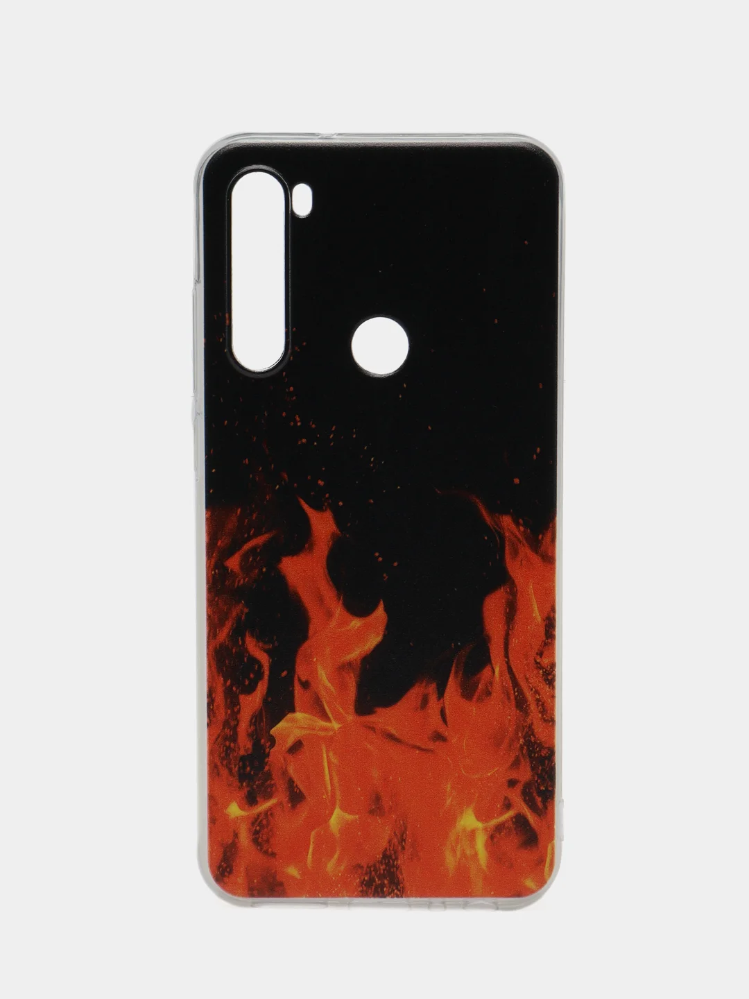 Оранжевый чехол на Xiaomi Redmi Note 8T / Сяоми Редми Нот 8T прозрачный, с рисунком, защита камеры