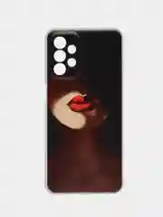 Фиолетовый чехол на Samsung Galaxy A23 / Самсунг А23 прозрачный, с рисунком, защита камеры