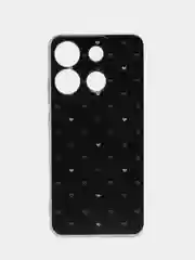 Черный чехол на Infinix Smart 7 Plus / Инфиникс Смарт 7 Плюс прозрачный, с рисунком