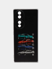 Силиконовый чехол на Honor 70 / Хонор 70 прозрачный, с рисунком, защита камеры