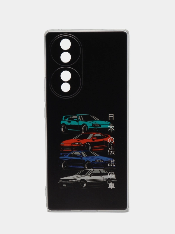 Силиконовый чехол на Honor 70 / Хонор 70 прозрачный, с рисунком, защита камеры