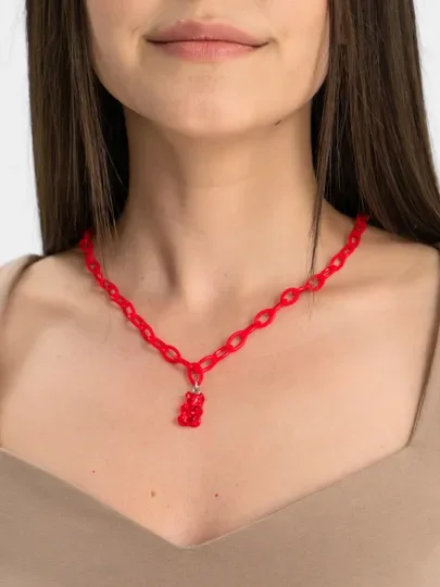 Ожерелье с подвеской мишка, цепочка с мишкой