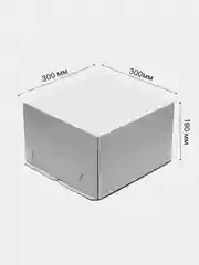 Белый коробка для торта картонная, 300 х 300 х 190 мм