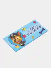 Голубой конверт для денег детский "Щенячий патруль/ Человек паук"