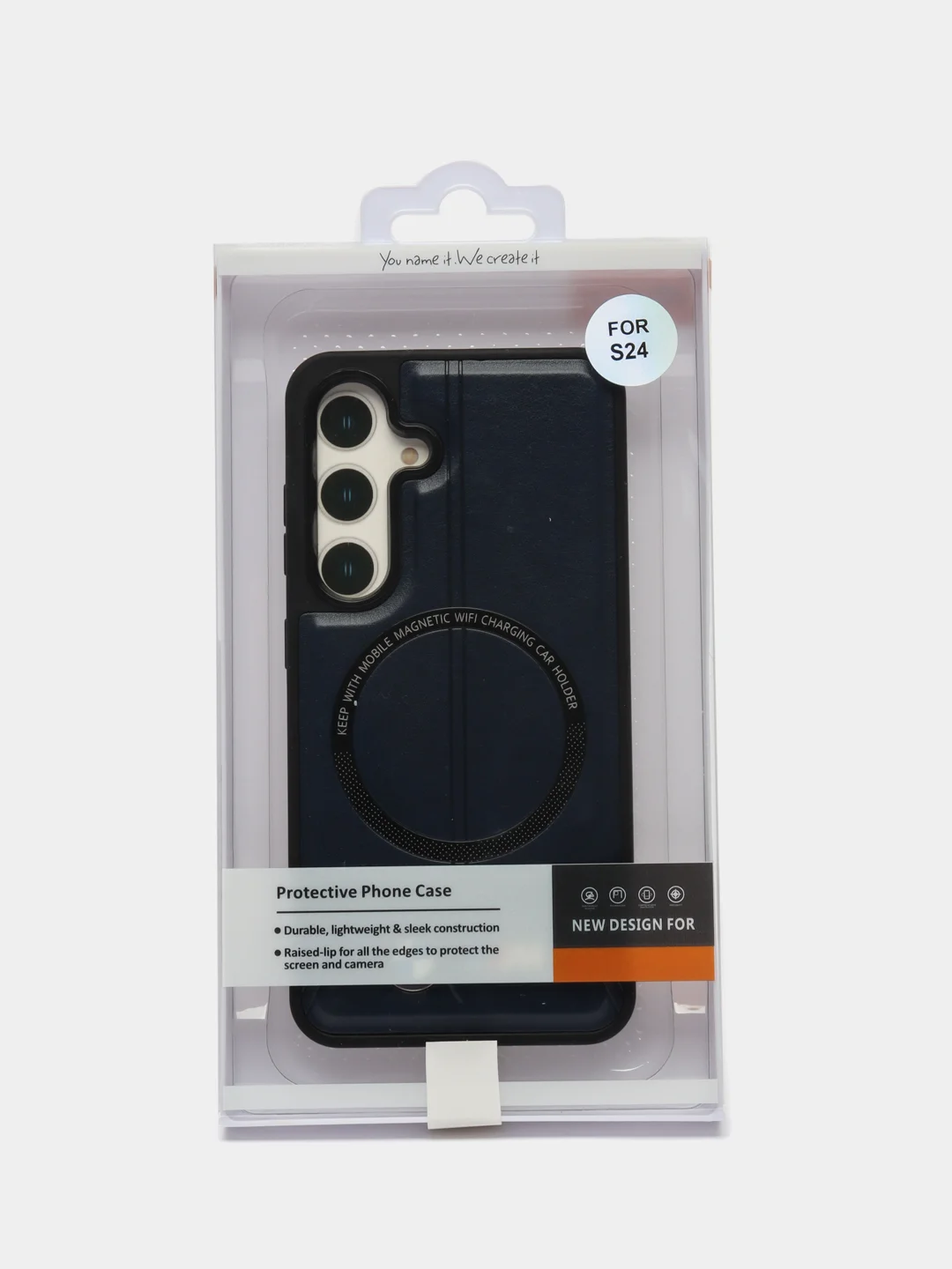 Коричневый чехол MagSafe на Samsung Galaxy S24 (Магсейф Самсунг С24)