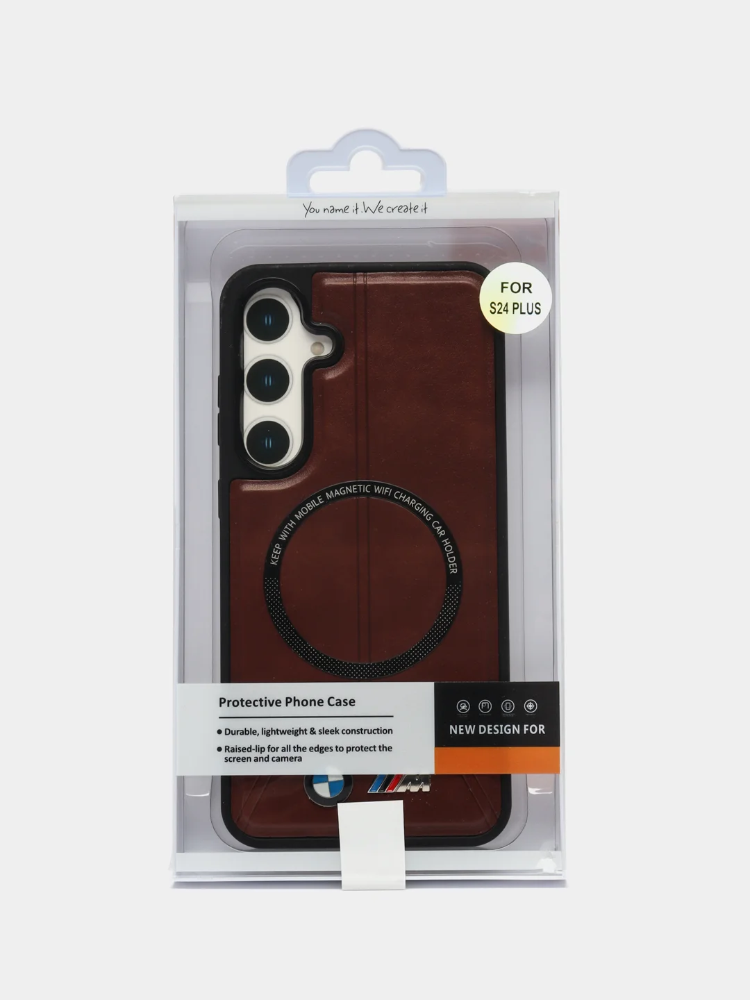 Коричневый чехол MagSafe на Samsung Galaxy S24 Plus (Магсейф Самсунг С24 Плюс)