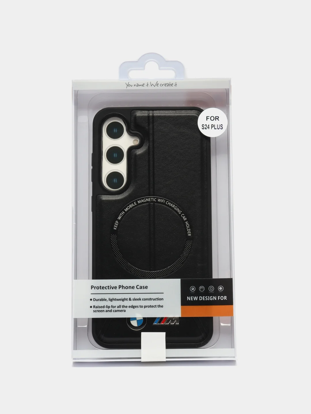 Черный чехол MagSafe на Samsung Galaxy S24 Plus (Магсейф Самсунг С24 Плюс)