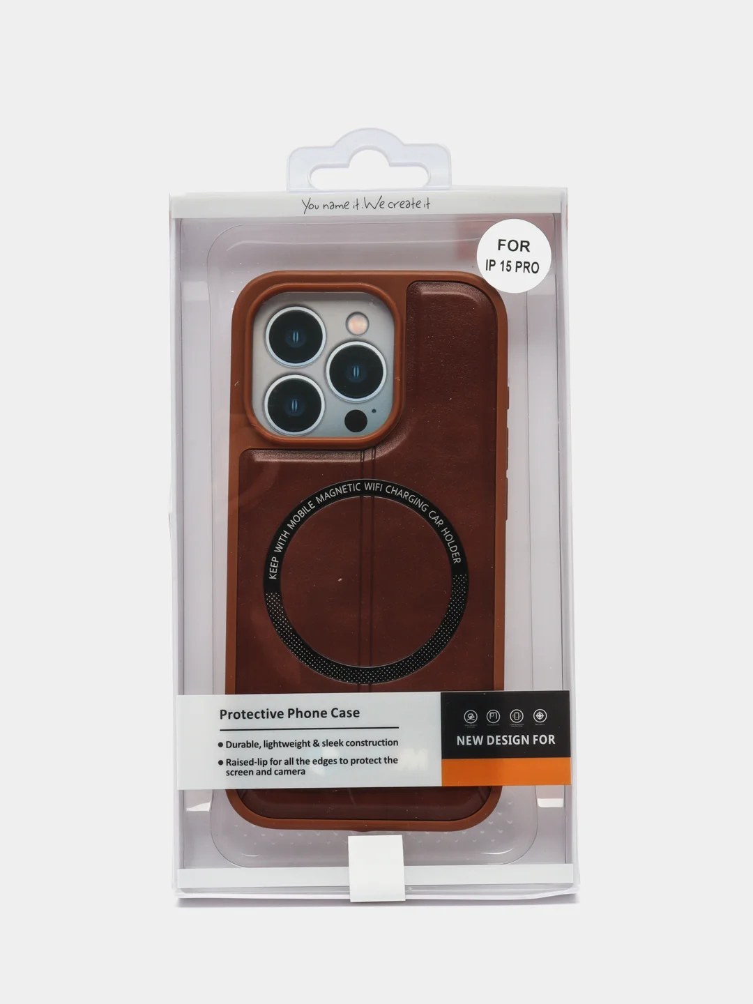 Коричневый чехол MagSafe на iPhone 15 Pro (Магсейф Айфон 15 Про)