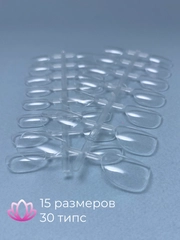 Гелевые типсы для наращивания широких ногтей, 30 шт