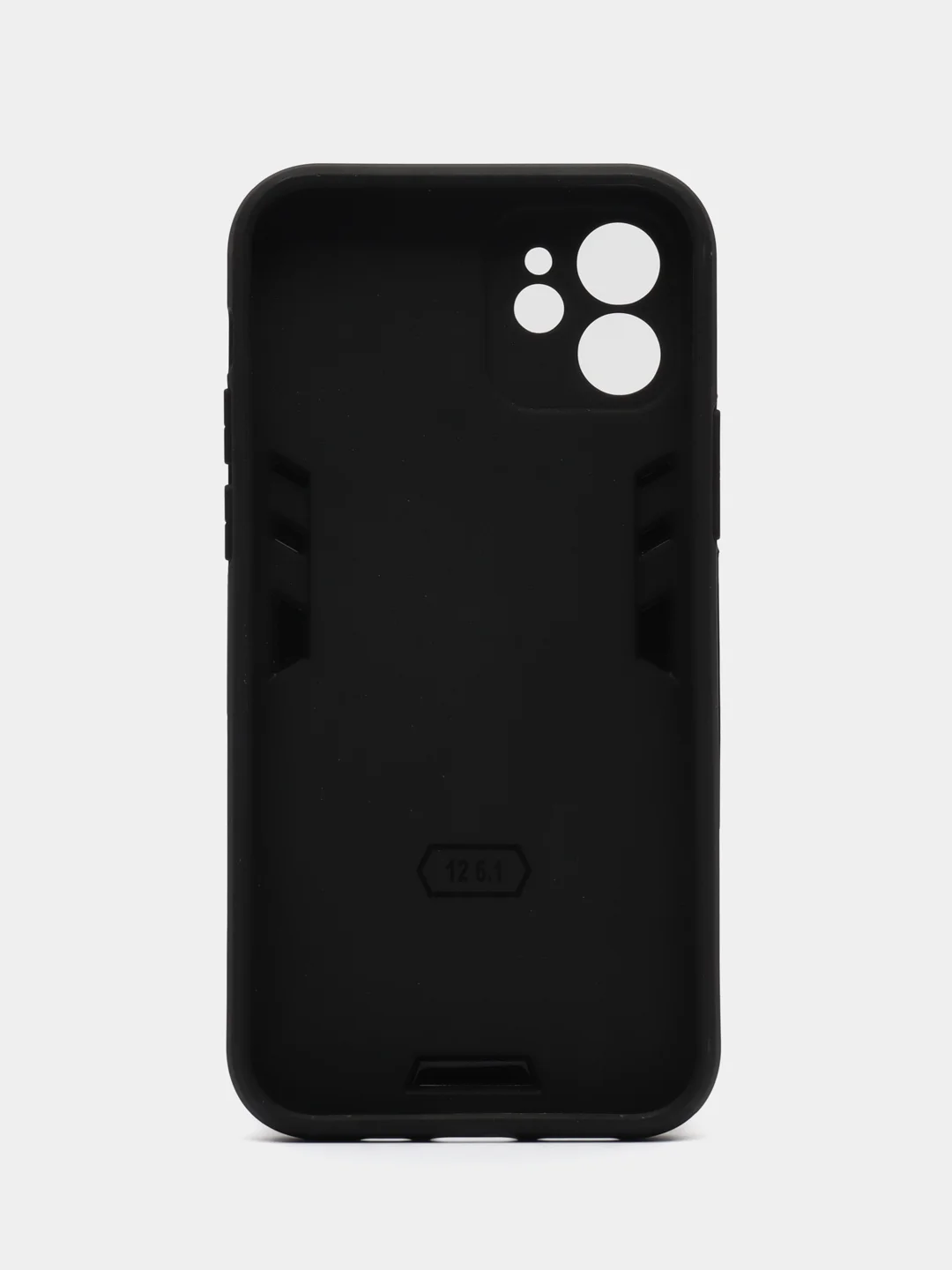 Синий чехол iPhone 12 (Айфон 12) противоударный, с металлической подставкой кольцом