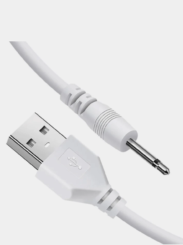 Зарядный моно аудио кабель DC2.5 мм х 17мм,  USB 2,0 длина 1 м