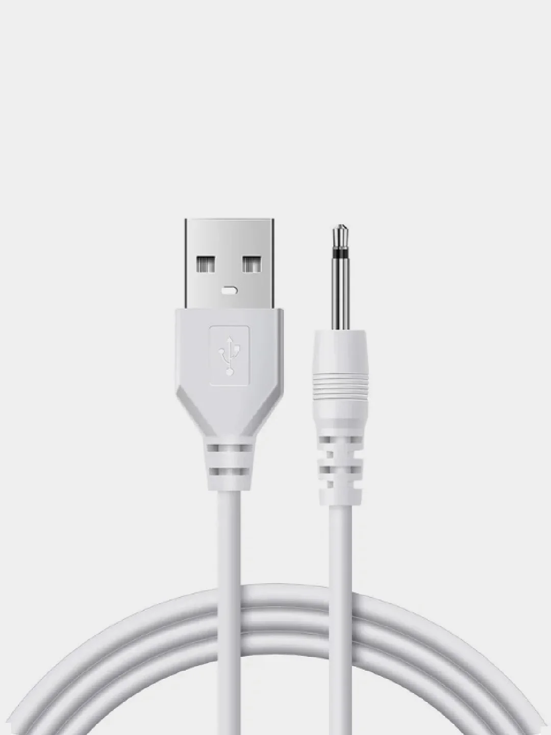 Зарядный моно аудио кабель DC2.5 мм х 17мм,  USB 2,0 длина 1 м