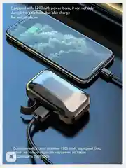Черный беспроводные Bluetooth наушники F9 TWS с Power bank