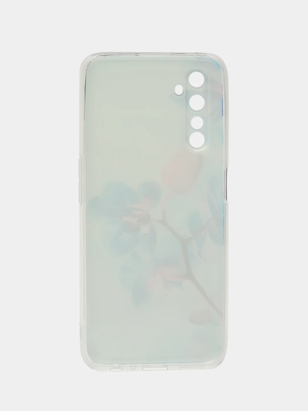 Лазурный силиконовый чехол на Realme 6 Pro / Реалми 6 Про прозрачный, с рисунком, защита камеры