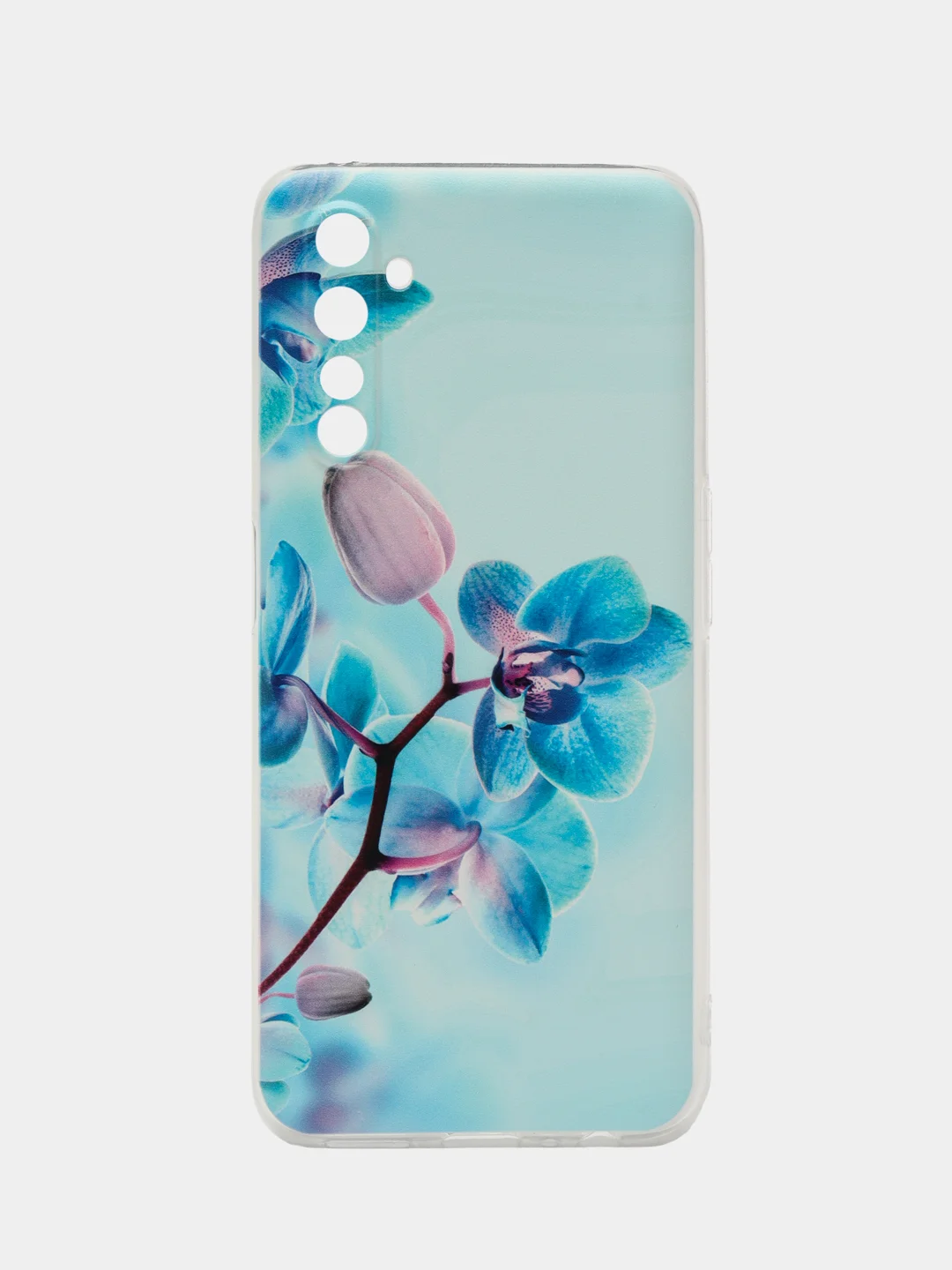 Лазурный силиконовый чехол на Realme 6 Pro / Реалми 6 Про прозрачный, с рисунком, защита камеры