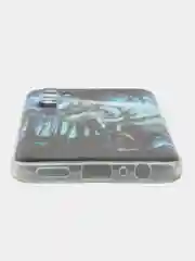 Синий силиконовый чехол на Realme 6 Pro / Реалми 6 Про прозрачный, с рисунком, защита камеры