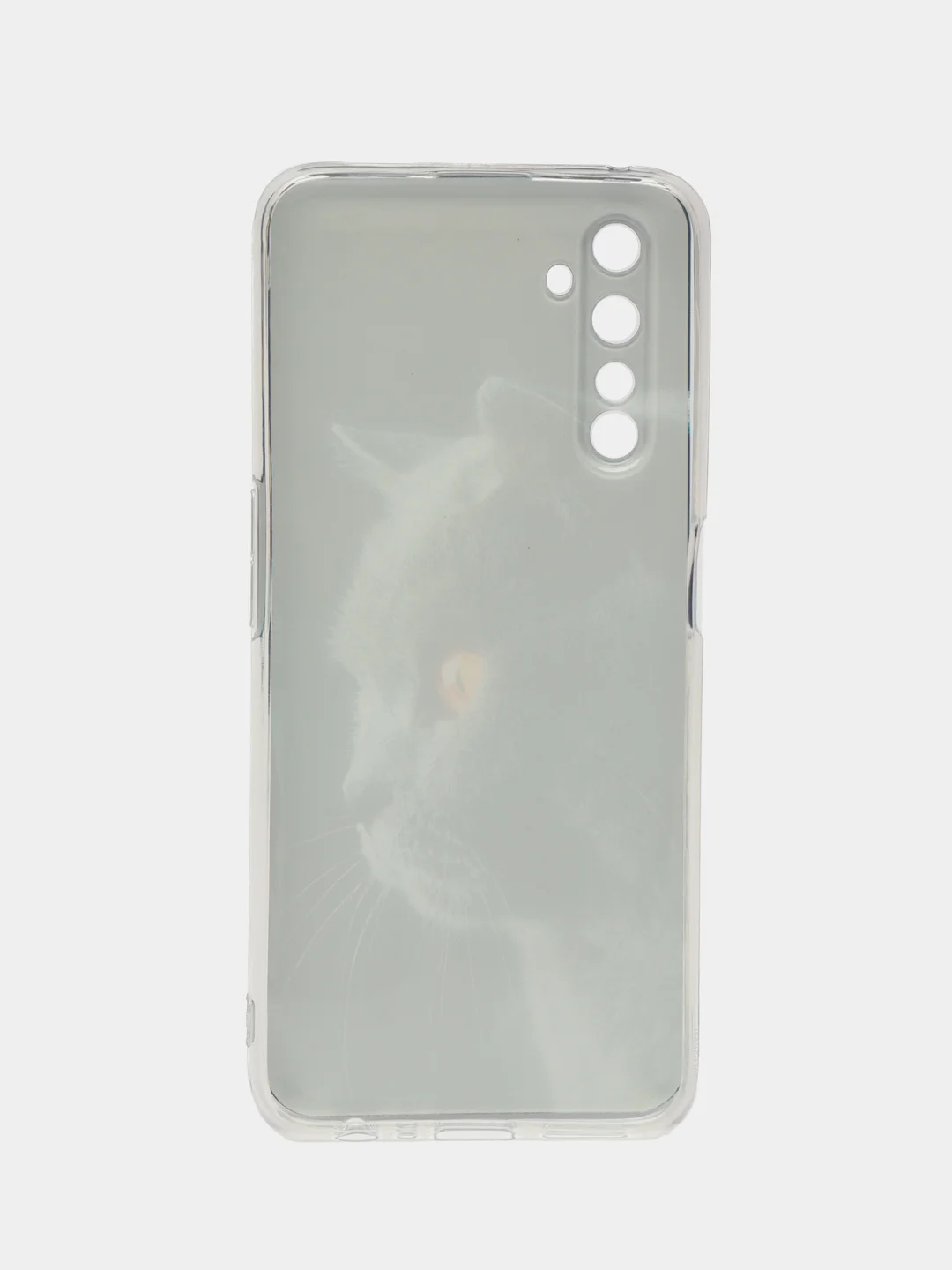 Тёмно-серый силиконовый чехол на Realme 6 Pro / Реалми 6 Про прозрачный, с рисунком, защита камеры