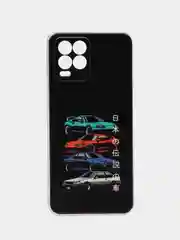 Хром чехол на Oppo Realme 8/8 Pro / Реалми 8/8 Про прозрачный, с рисунком, защита камеры