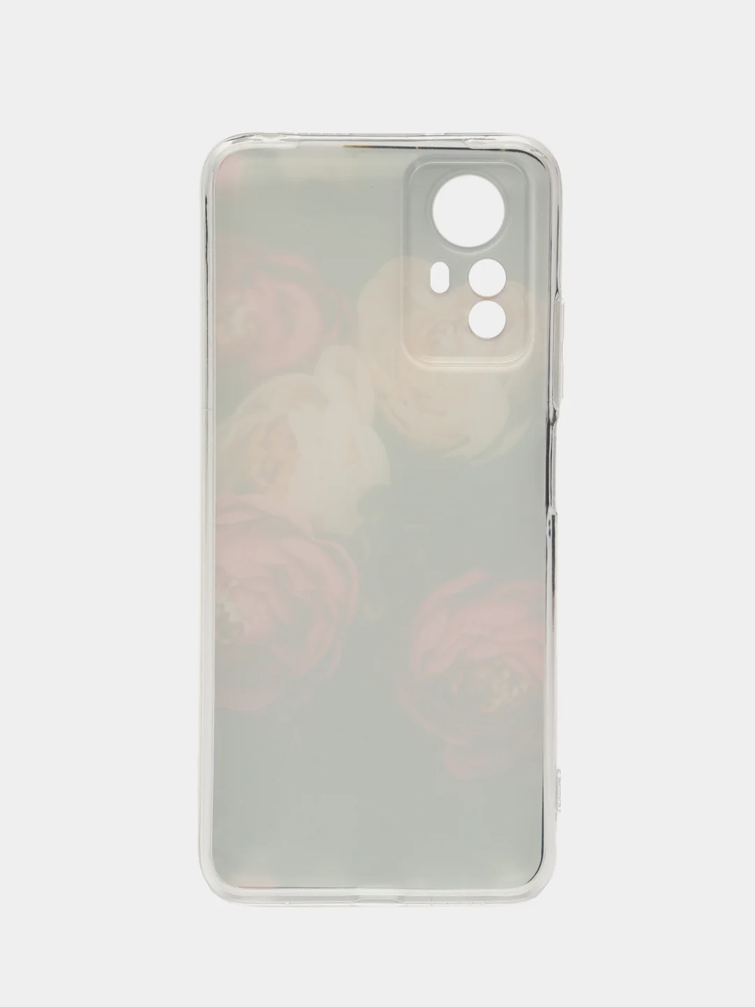 Кораллово-розовый чехол на Xiaomi Redmi Note 12S / Сяоми Редми Нот 12S прозрачный, с рисунком, защита камеры