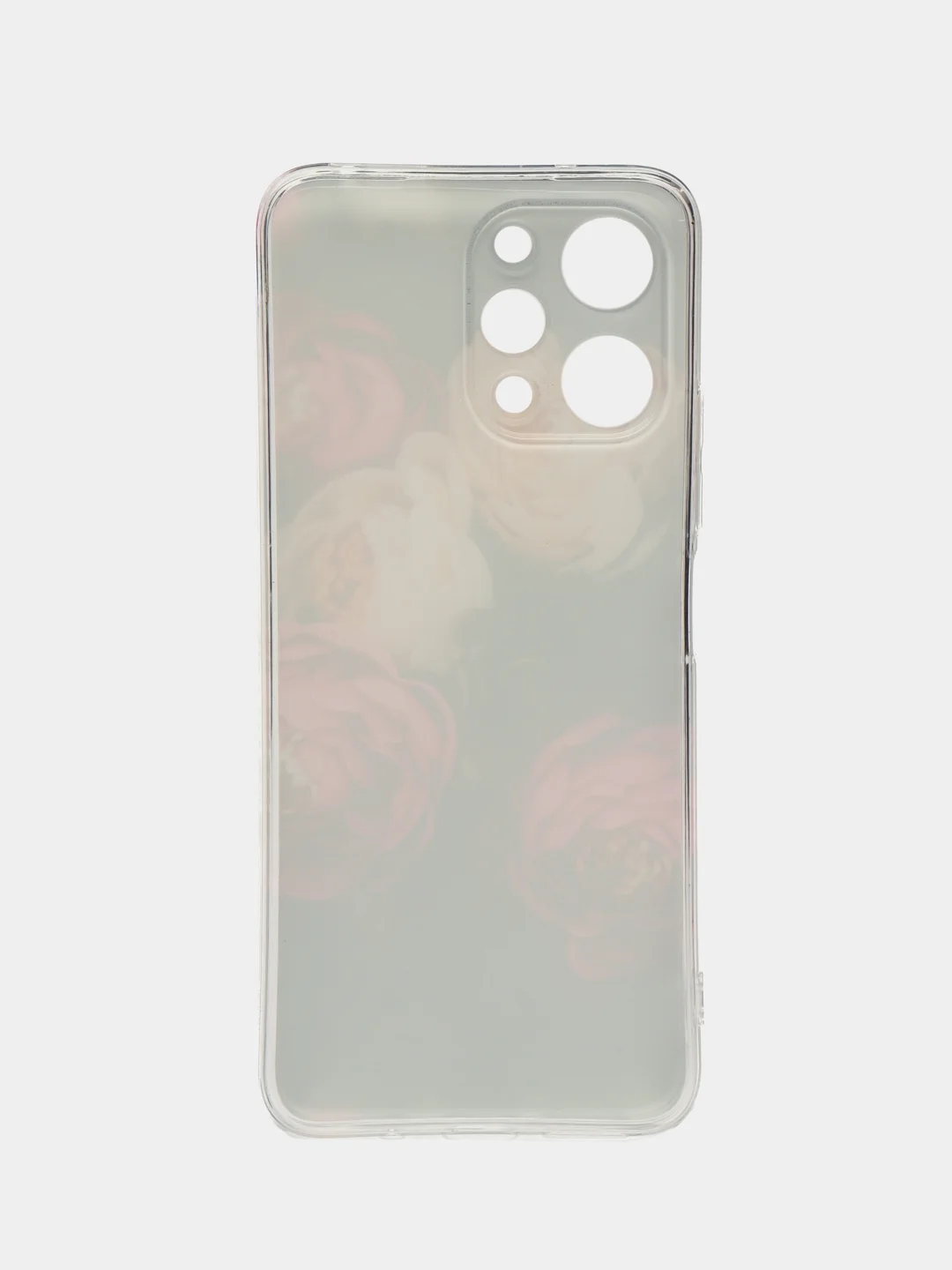 Кораллово-розовый силиконовый чехол на Xiaomi Redmi 12 / Редми 12 прозрачный, с рисунком, защита камеры