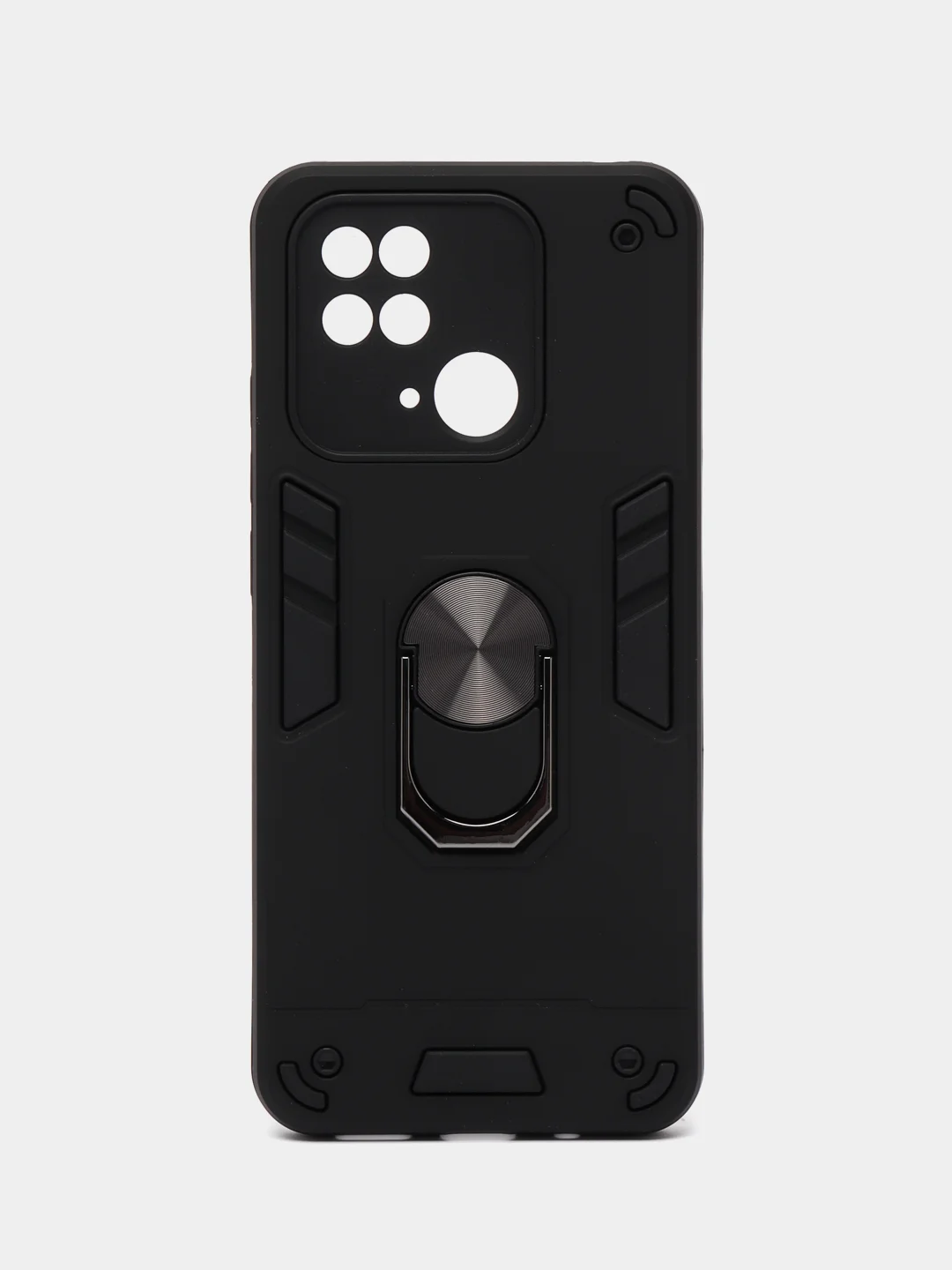 Синий чехол Xiaomi Redmi 10C / Poco C40 противоударный, с металлической подставкой кольцом