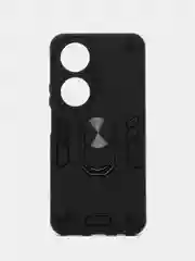 Черный чехол Honor X7B (Хонор Х7Б) противоударный, с металлической подставкой кольцом
