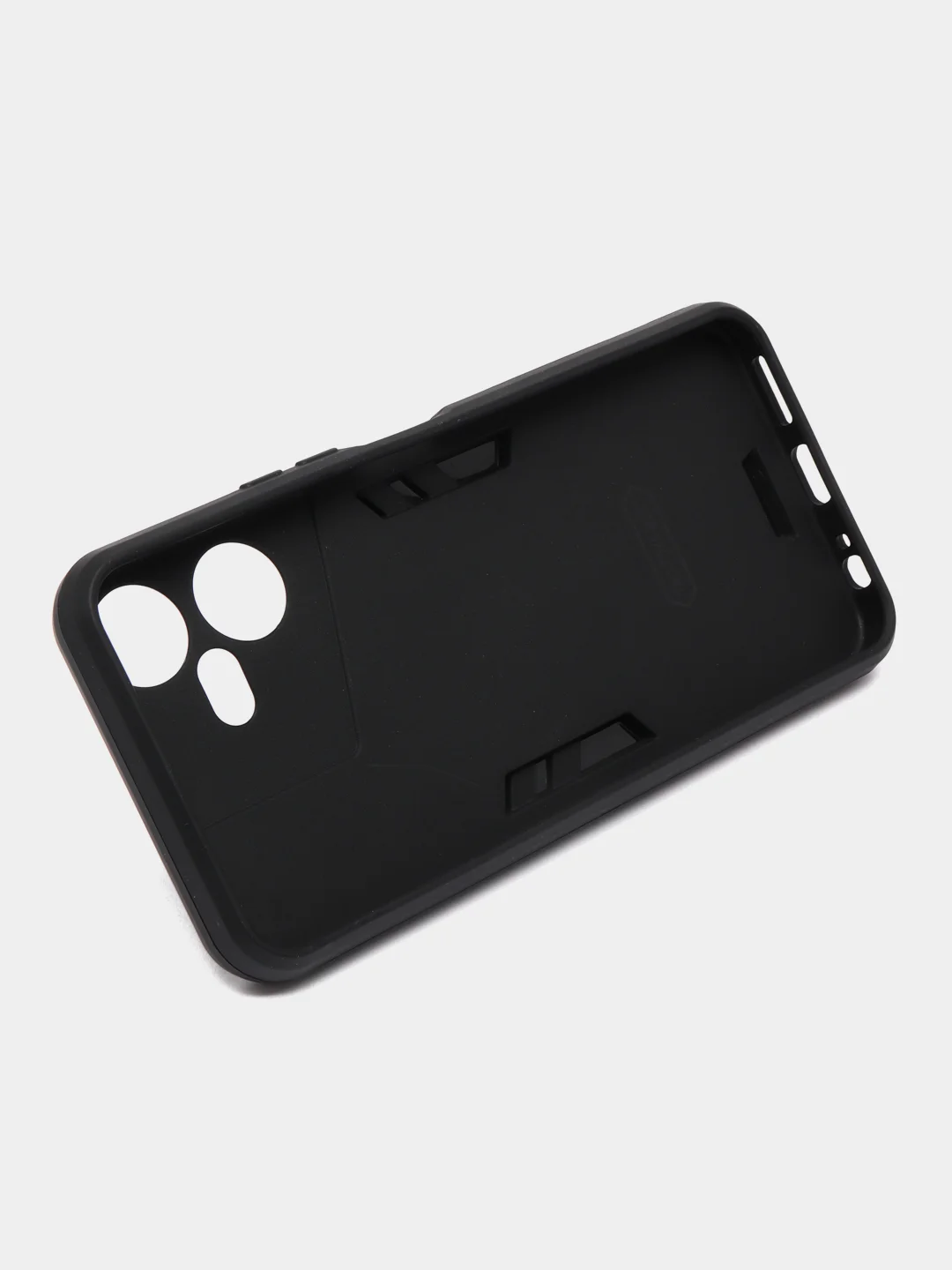 Синий чехол для Tecno Pova Neo 3 противоударный, с металлической подставкой кольцом