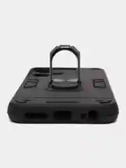 Синий чехол для Tecno Pova Neo 3 противоударный, с металлической подставкой кольцом