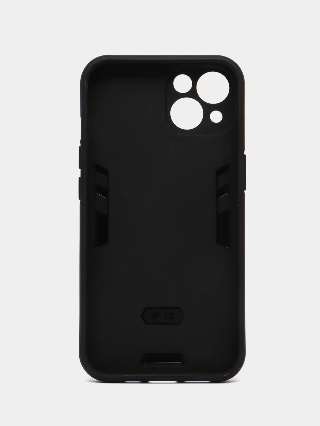 Синий чехол для iPhone 13 (Айфон 13) противоударный, с металлической подставкой кольцом