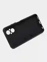 Черный чехол для Realme C67 (Реалми С67) противоударный, с металлической подставкой кольцом